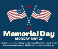 Memorial Day - Borough Office Closed
